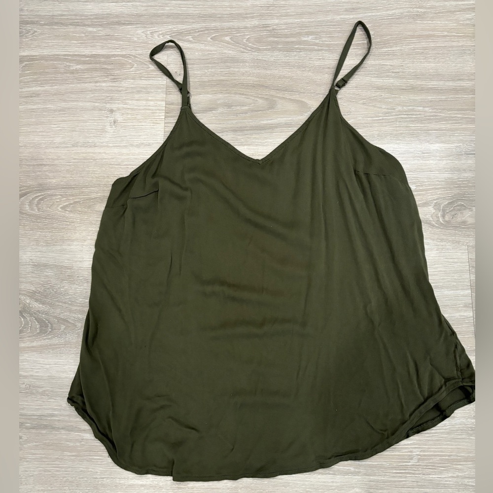 torrid Olive Green V-Neck Slender Strap Tank Top